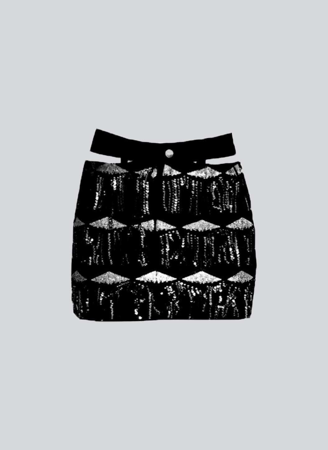 Payet püskül detaylı mini denim etek