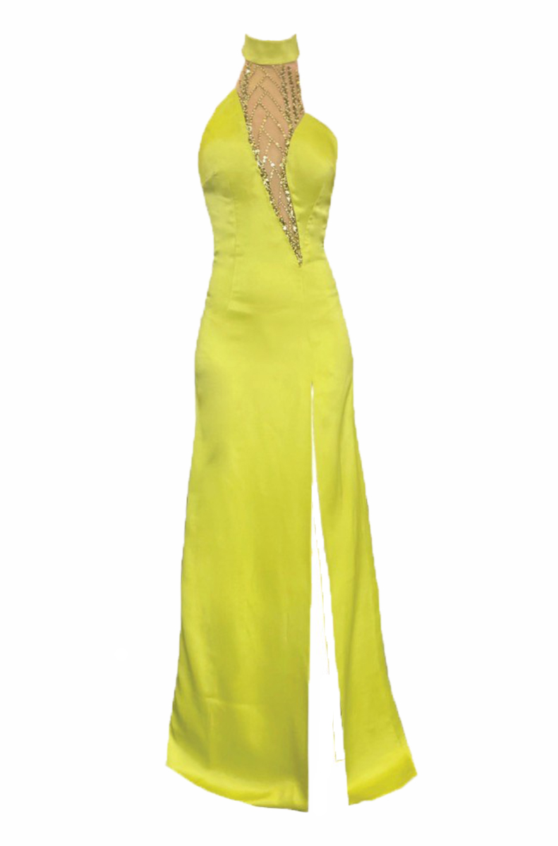 Taş detaylı maxi boy elbise                                           KİRALAMA